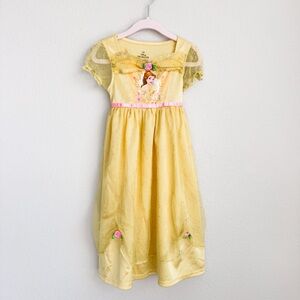 Disney Princess Belle Pajamas Toddler 3T Yellow Beauty and the Beast Sleepwear